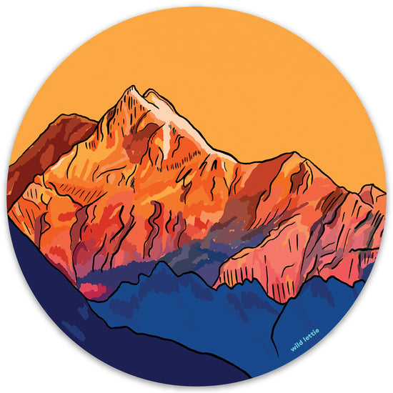 Mountain Circle Sticker