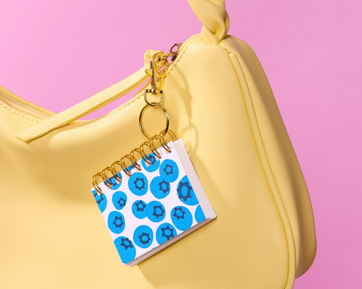 Blueberry Letterpress Mini Notebook Bag Charm