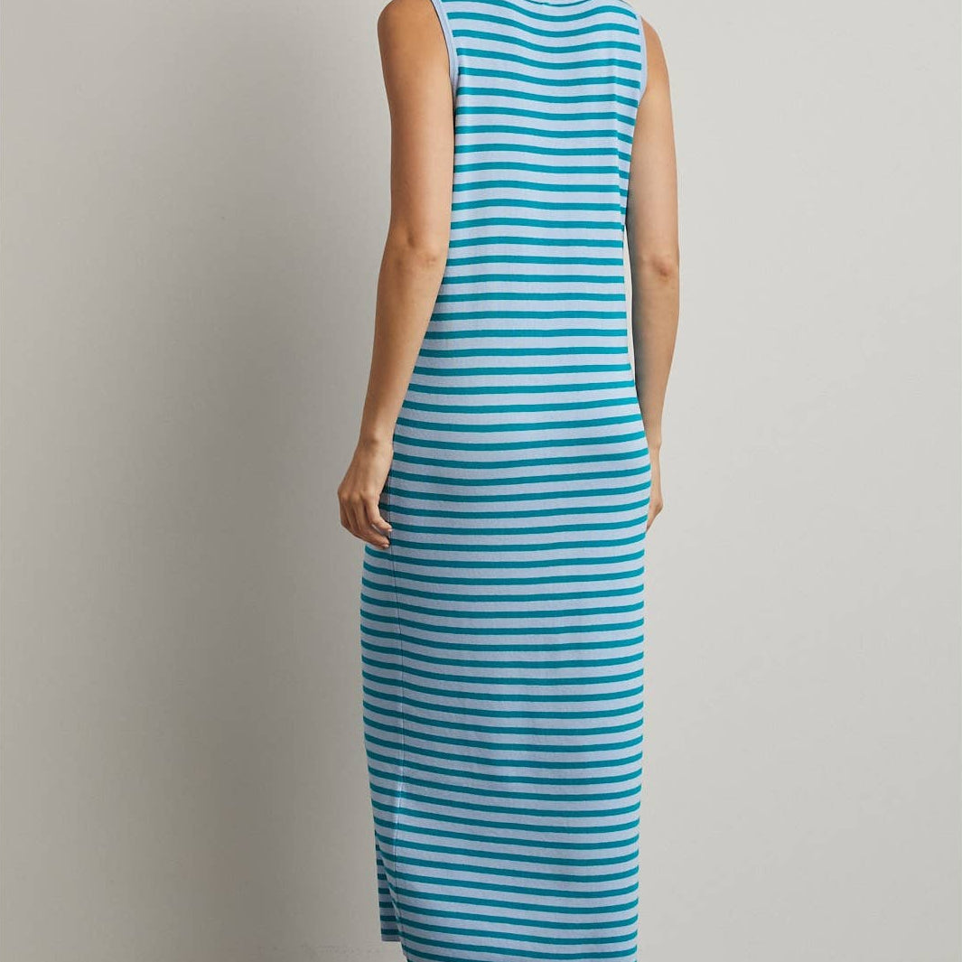 STRIPED MIDI SWEATER TANK DRESS