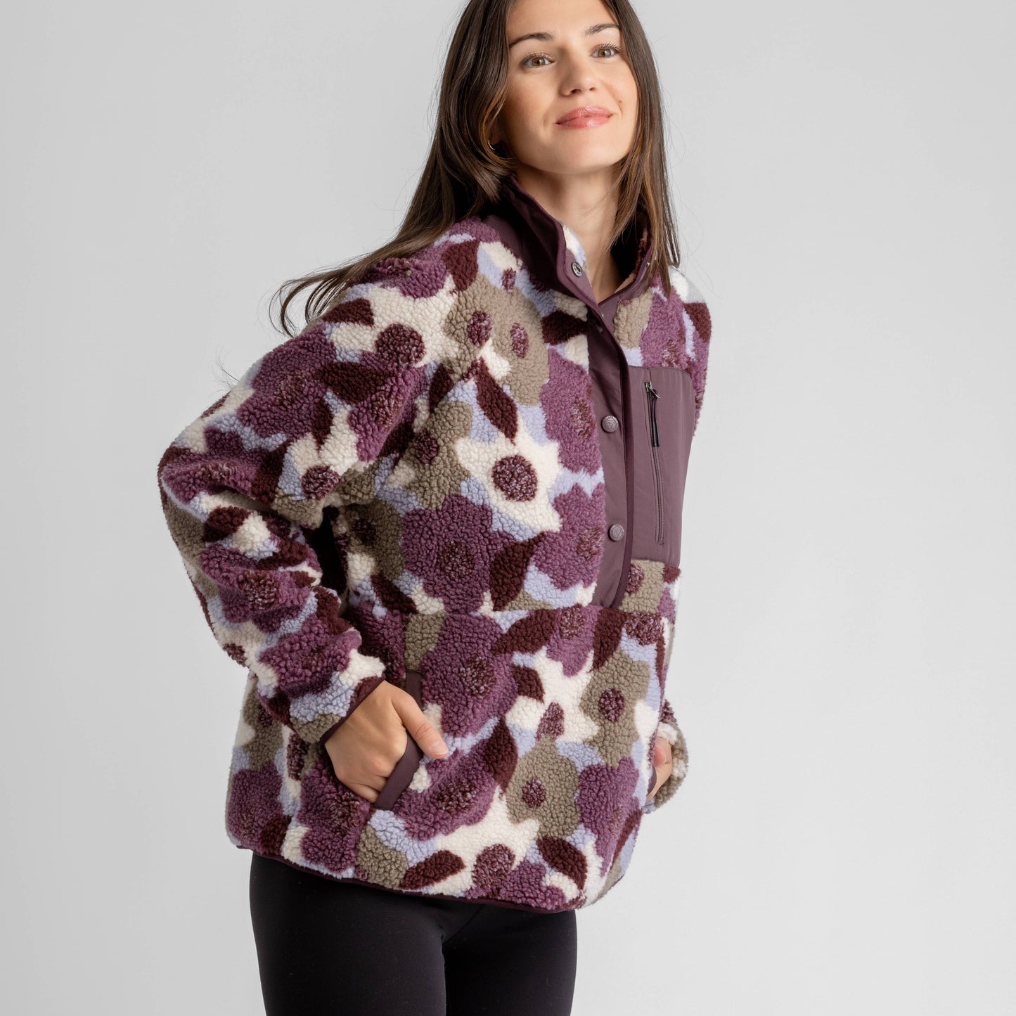 Tara Quarter Snap Berber Pullover