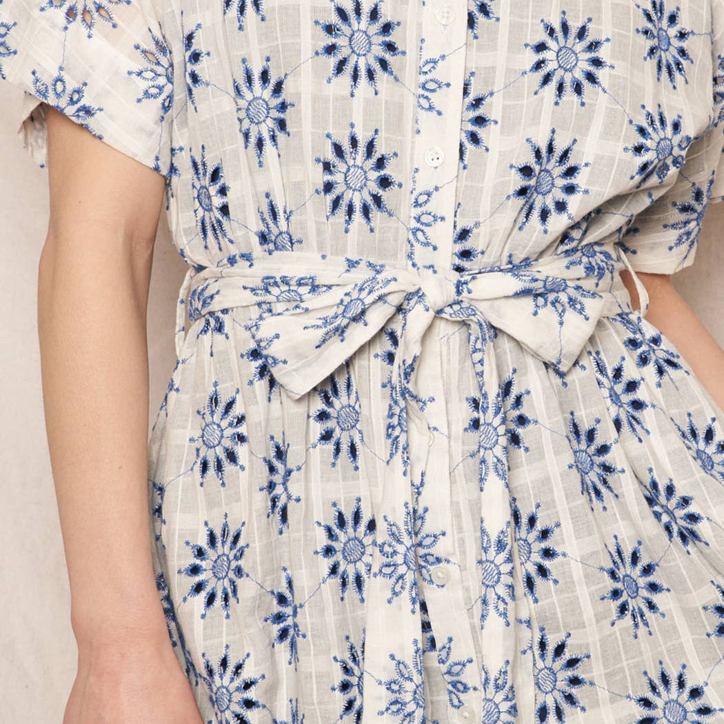 Eyelet Embroidered Shirt Dress