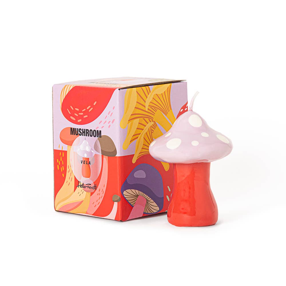 Small Pink Mushroom Candle