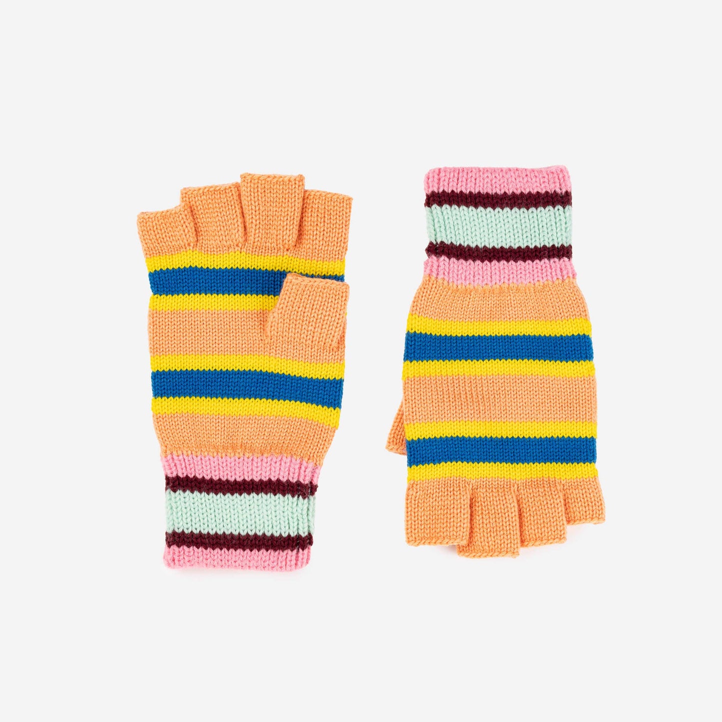 Zipper Stripe Fingerless Gloves