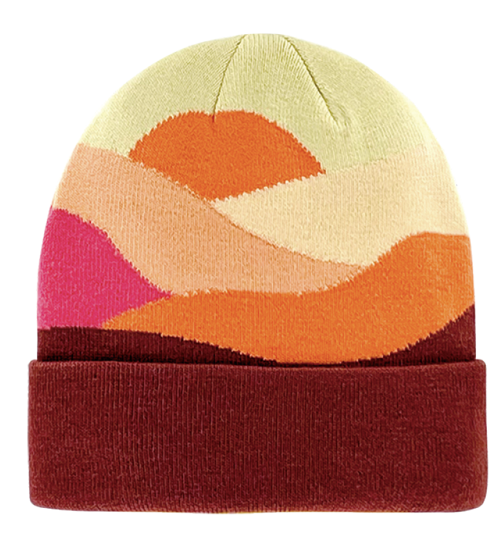 Sunset Color Block Knit Beanie