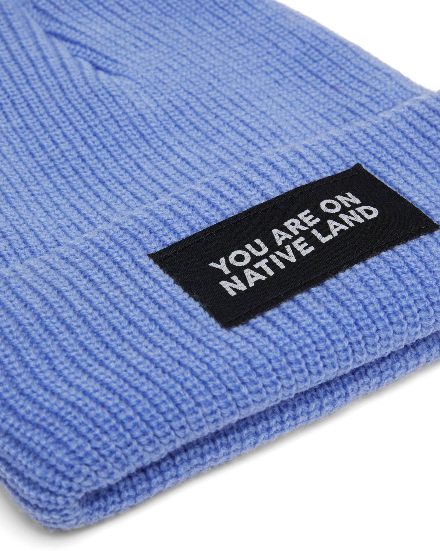 Slate Blue YOU ARE ON NATIVE LAND BEANIE