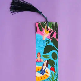 Load image into Gallery viewer, Swimming Ladies, Tassel Bookmark
