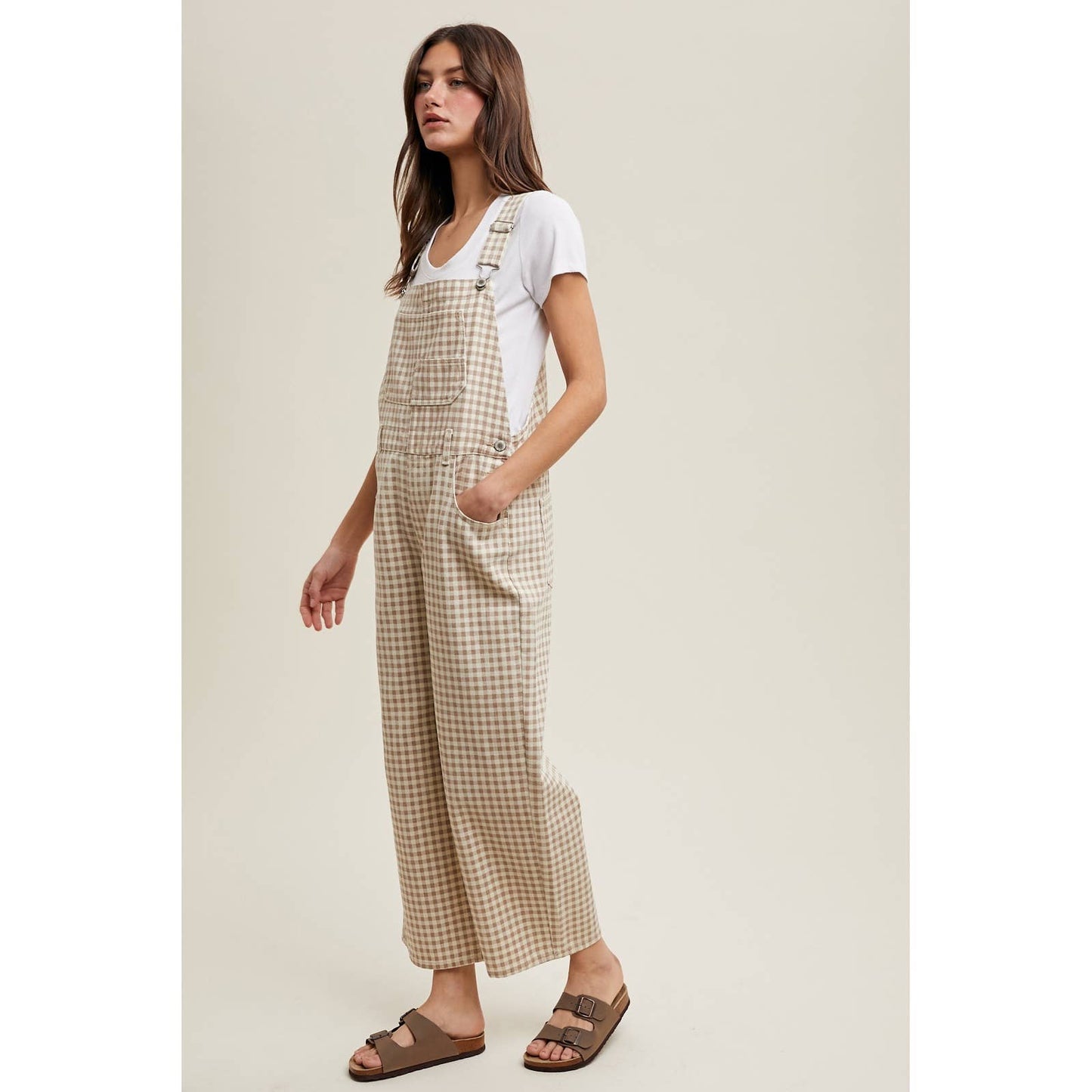 GINGHAM DENIM OVERALL