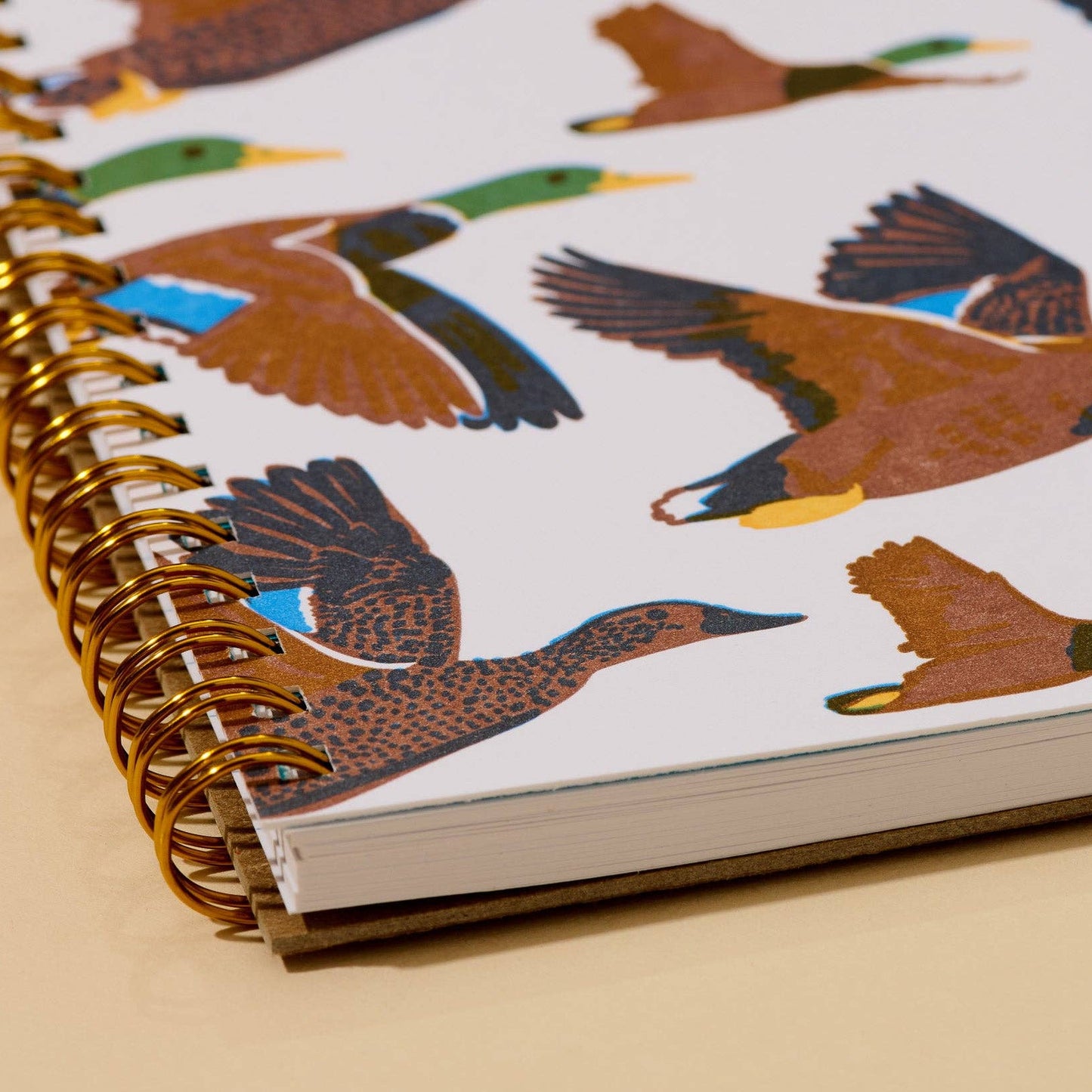 Flying Ducks Letterpress A5 Lined Spiral Notebook