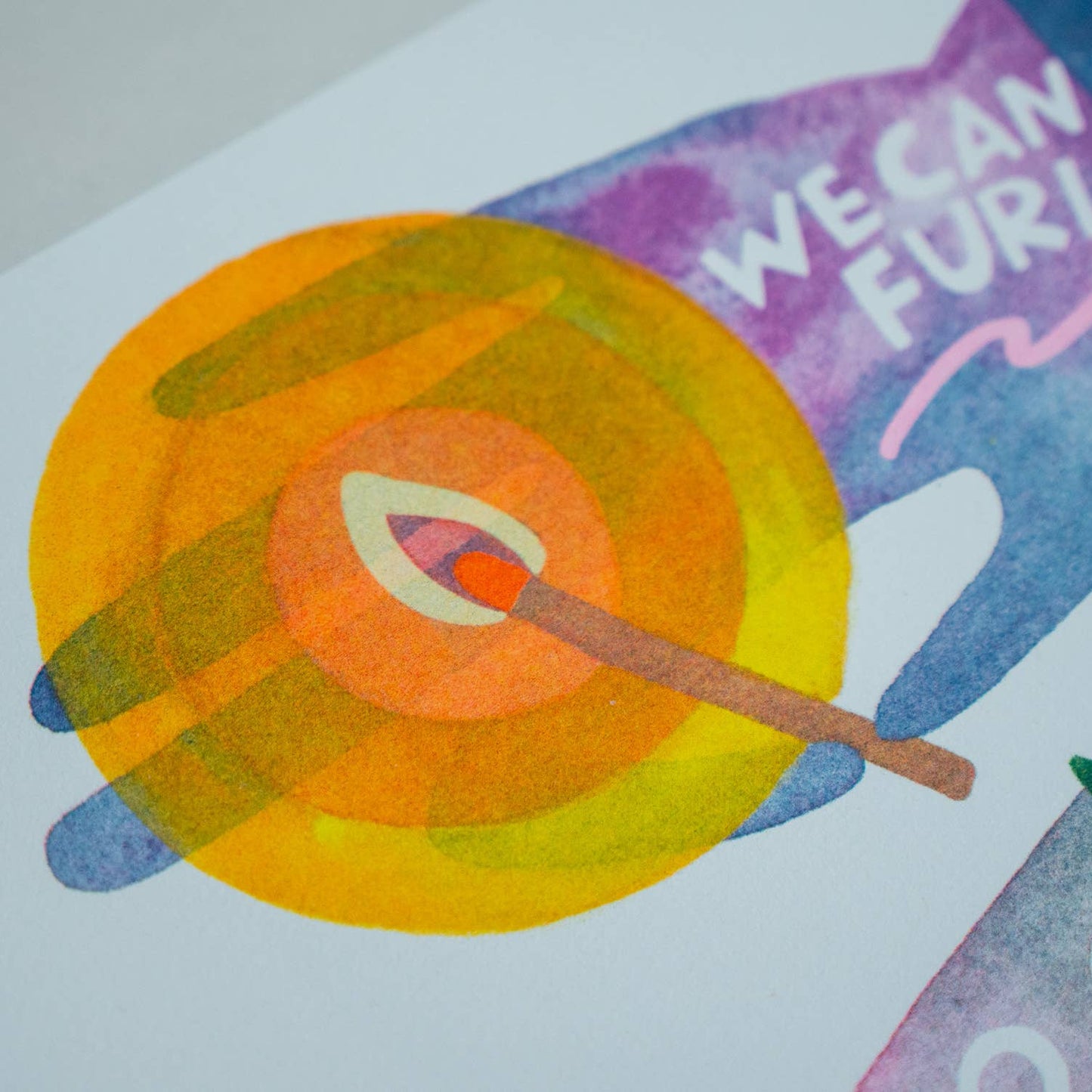 We Can Be Furious and Also Flourishing Risograph Art Print
