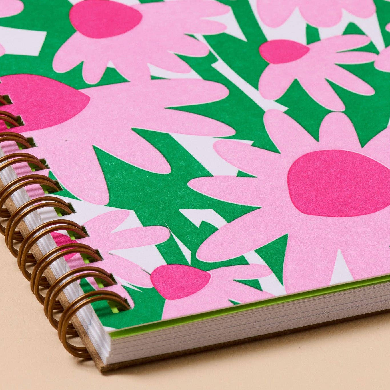 Coneflower Letterpress A5 Lined Spiral Notebook