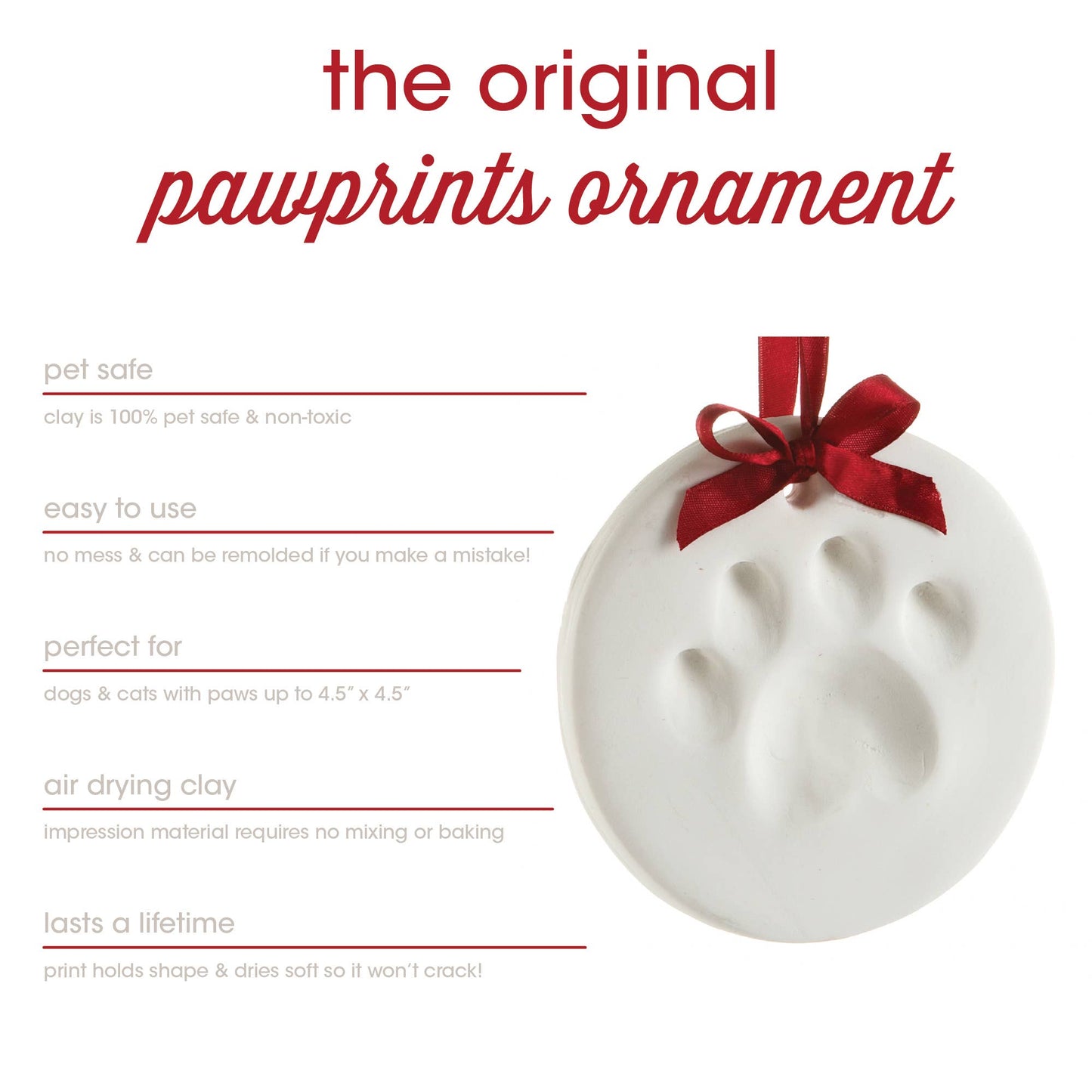Pet Pawprint Christmas Keepsake Ornament Kit