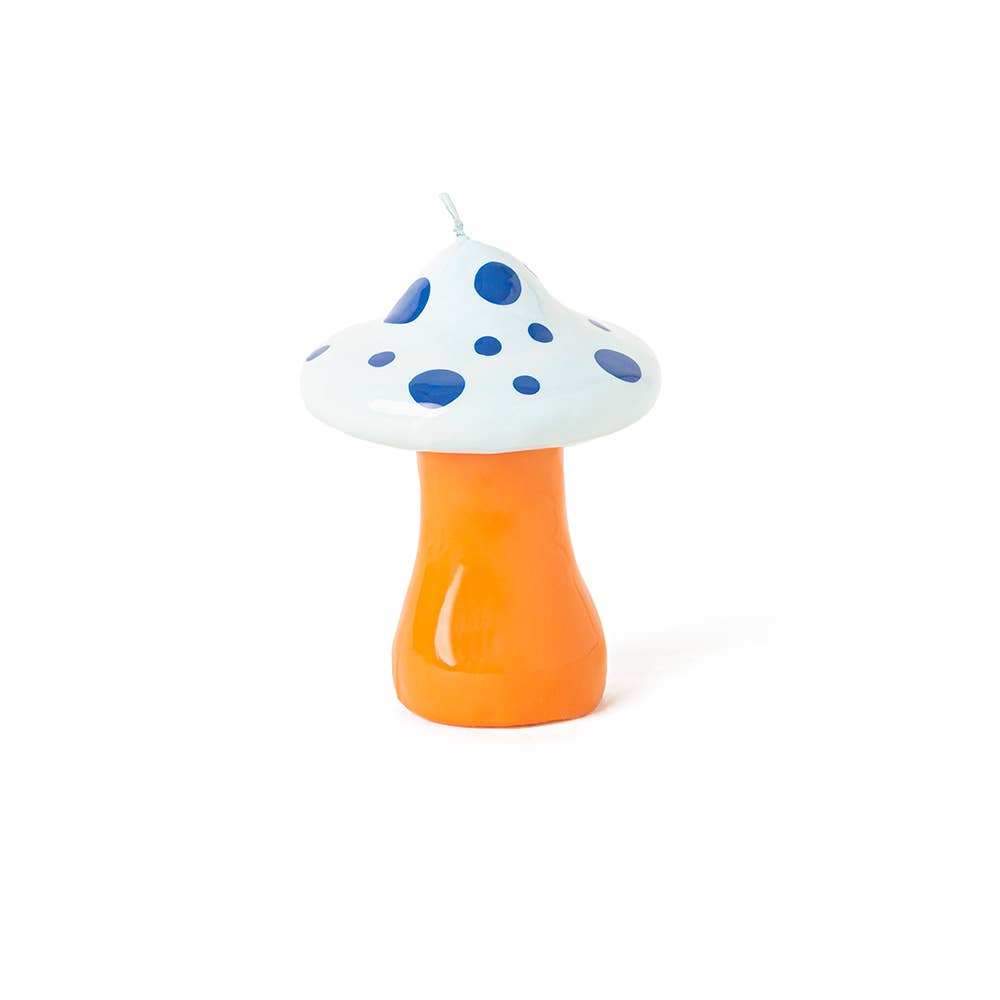 Large Blue Mushroom Candle