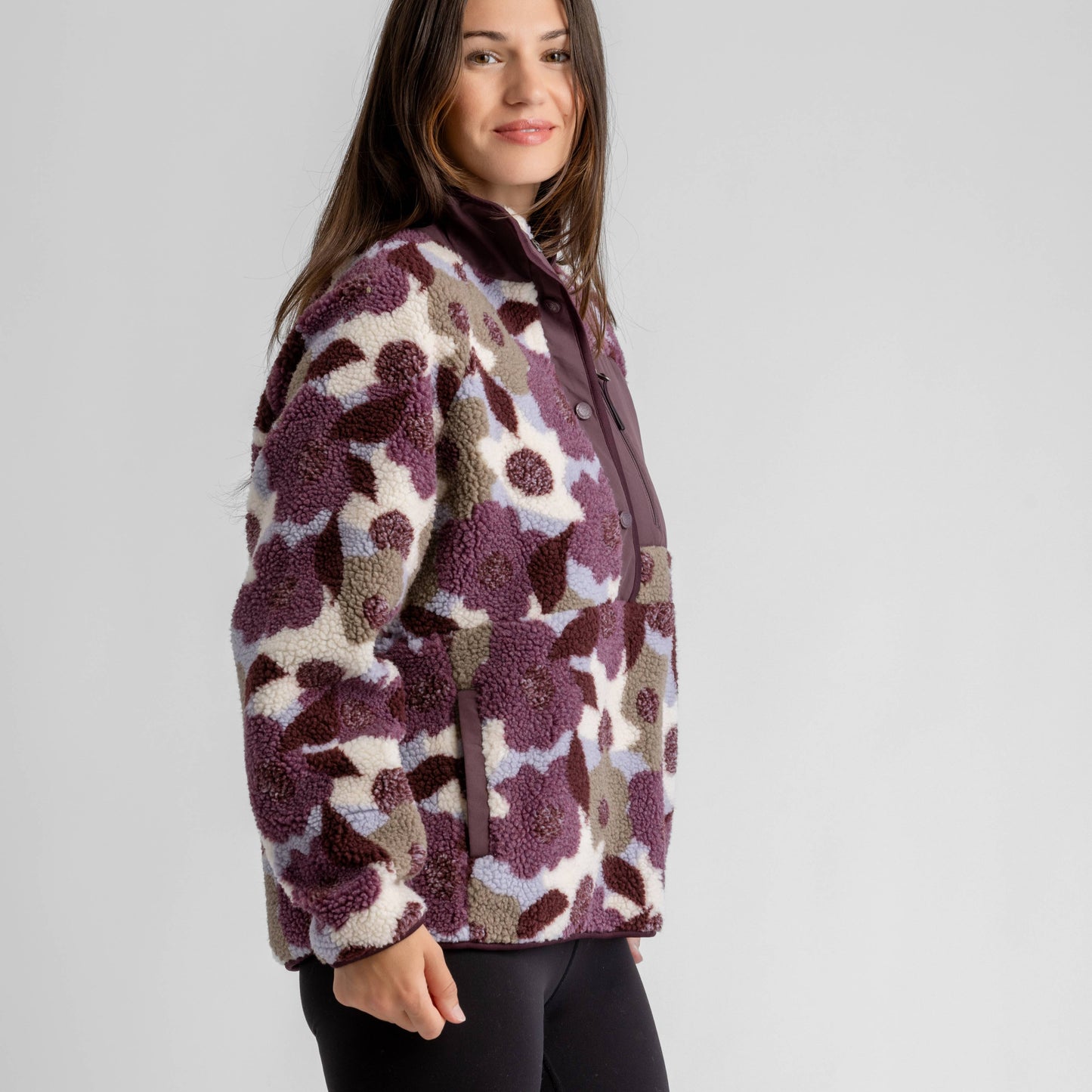 Tara Quarter Snap Berber Pullover