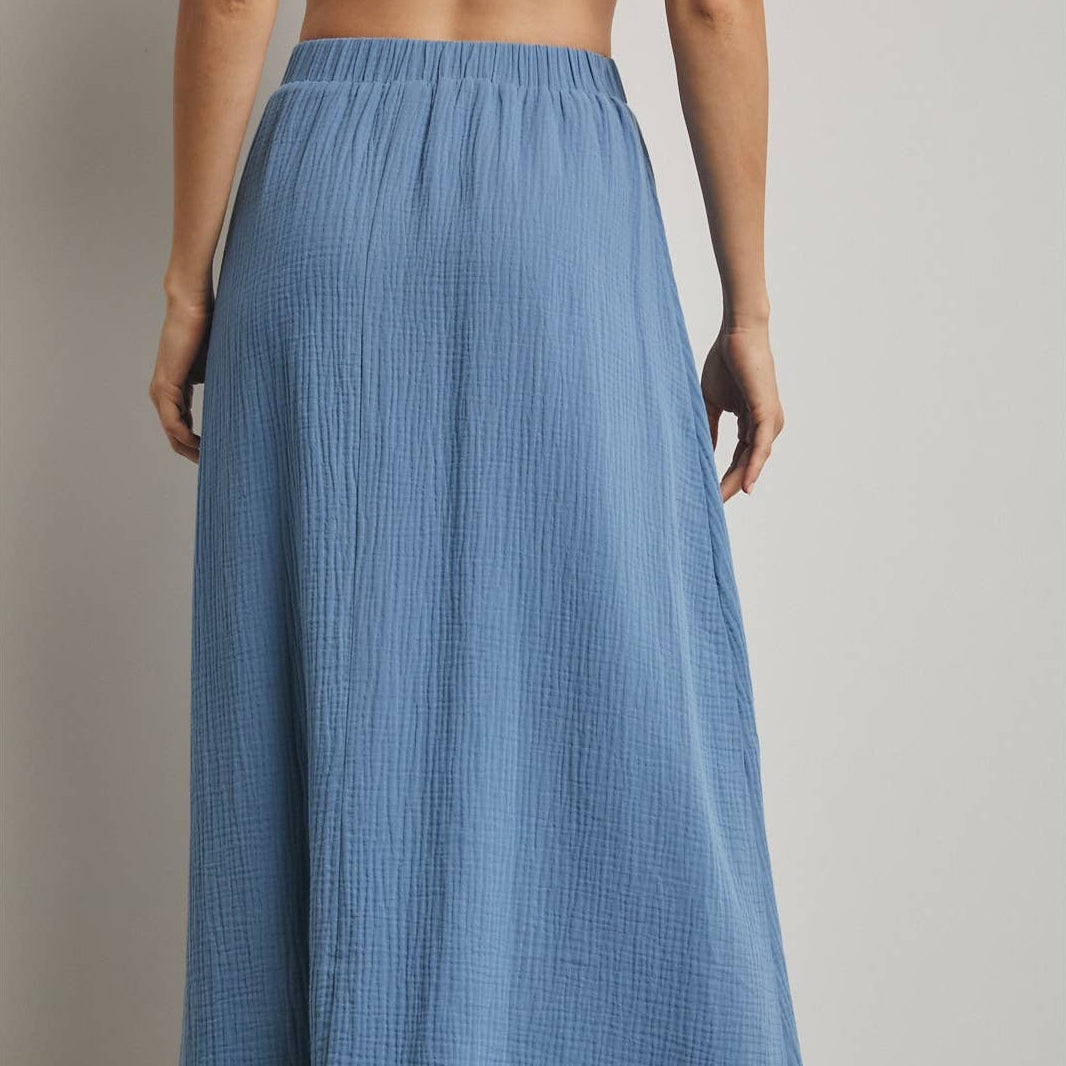 COTTON GAUZE MIDI SKIRT