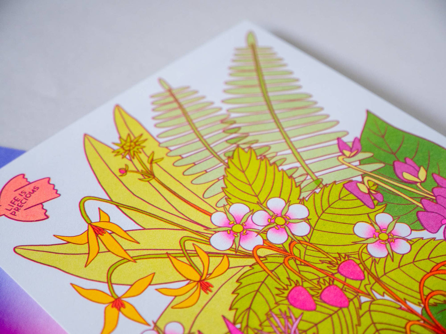 Life Is Precious Spring Prairie Risograph Art Print