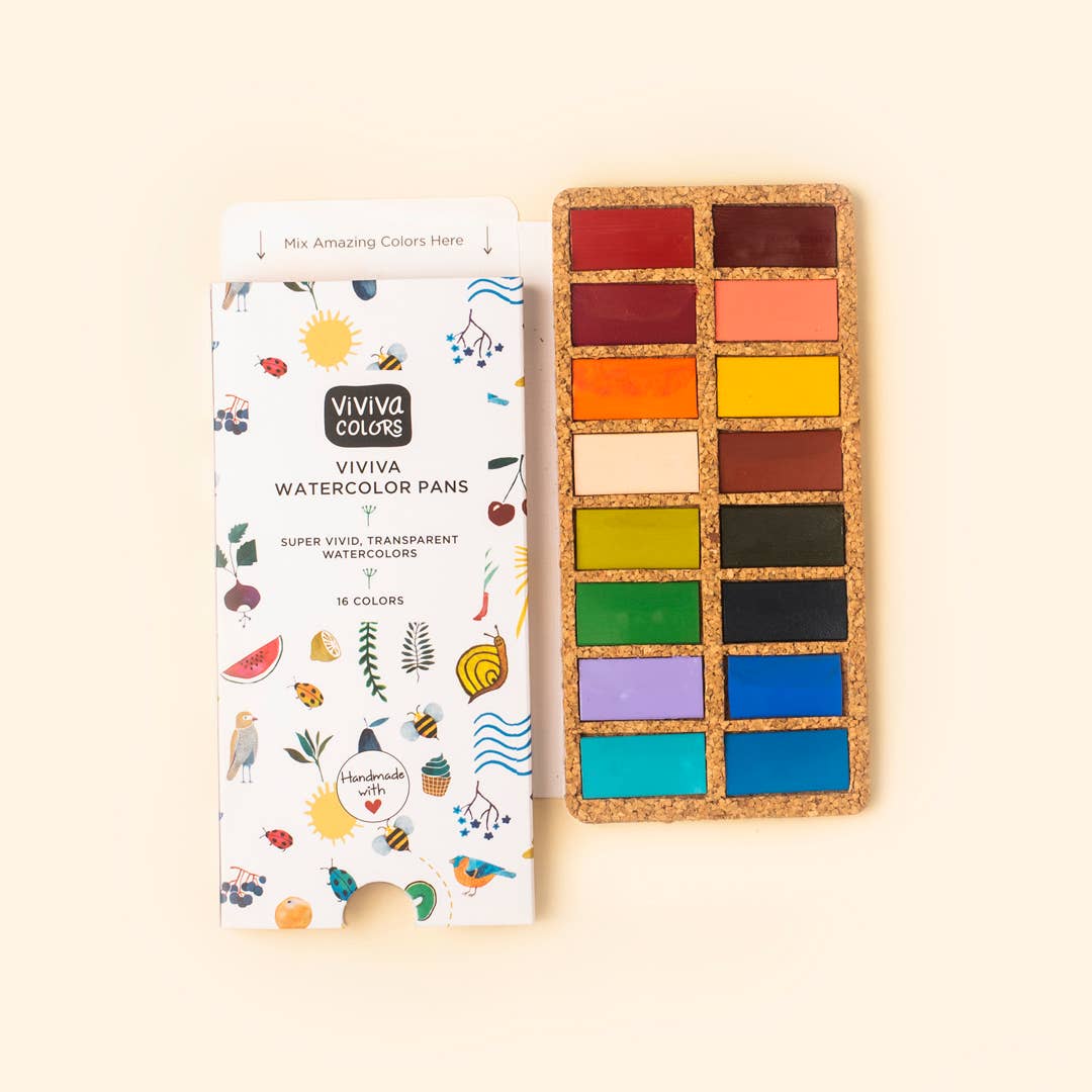 Spring Pans Set - 16 Watercolors