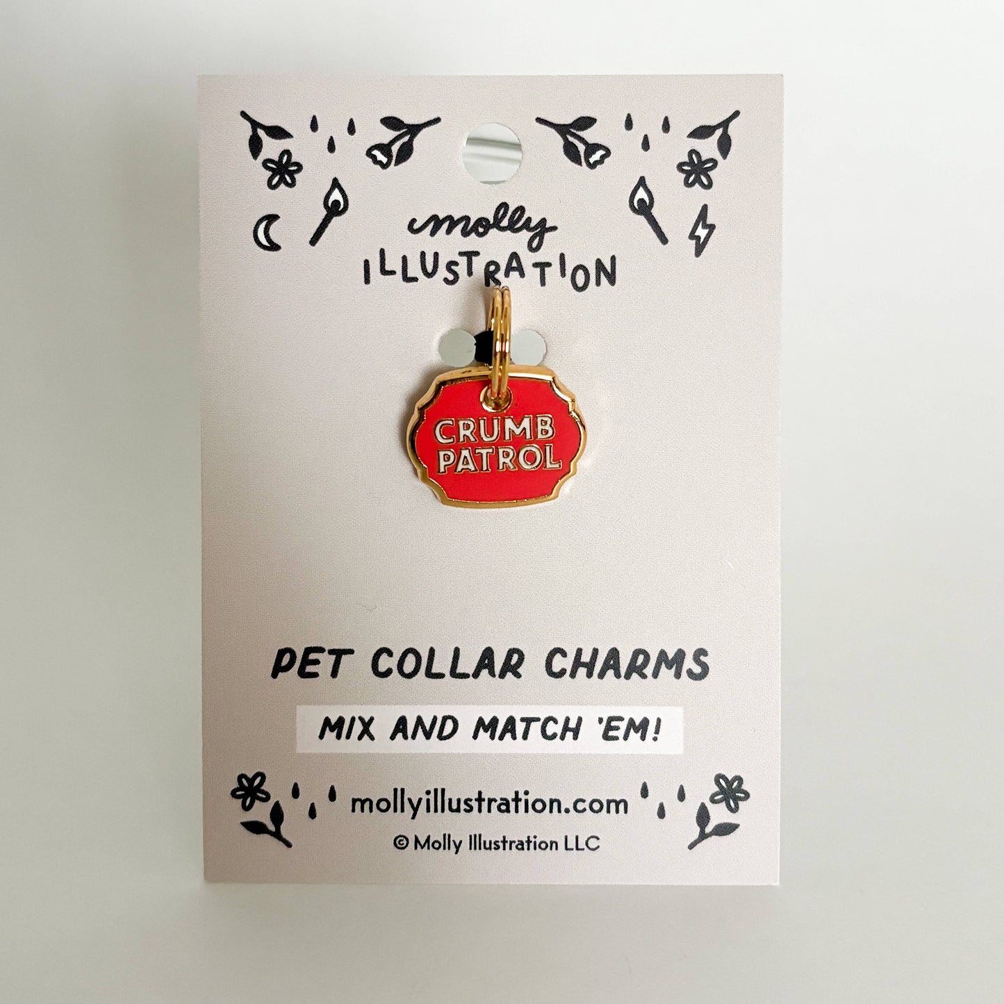 Crumb Patrol Pet Collar Charm