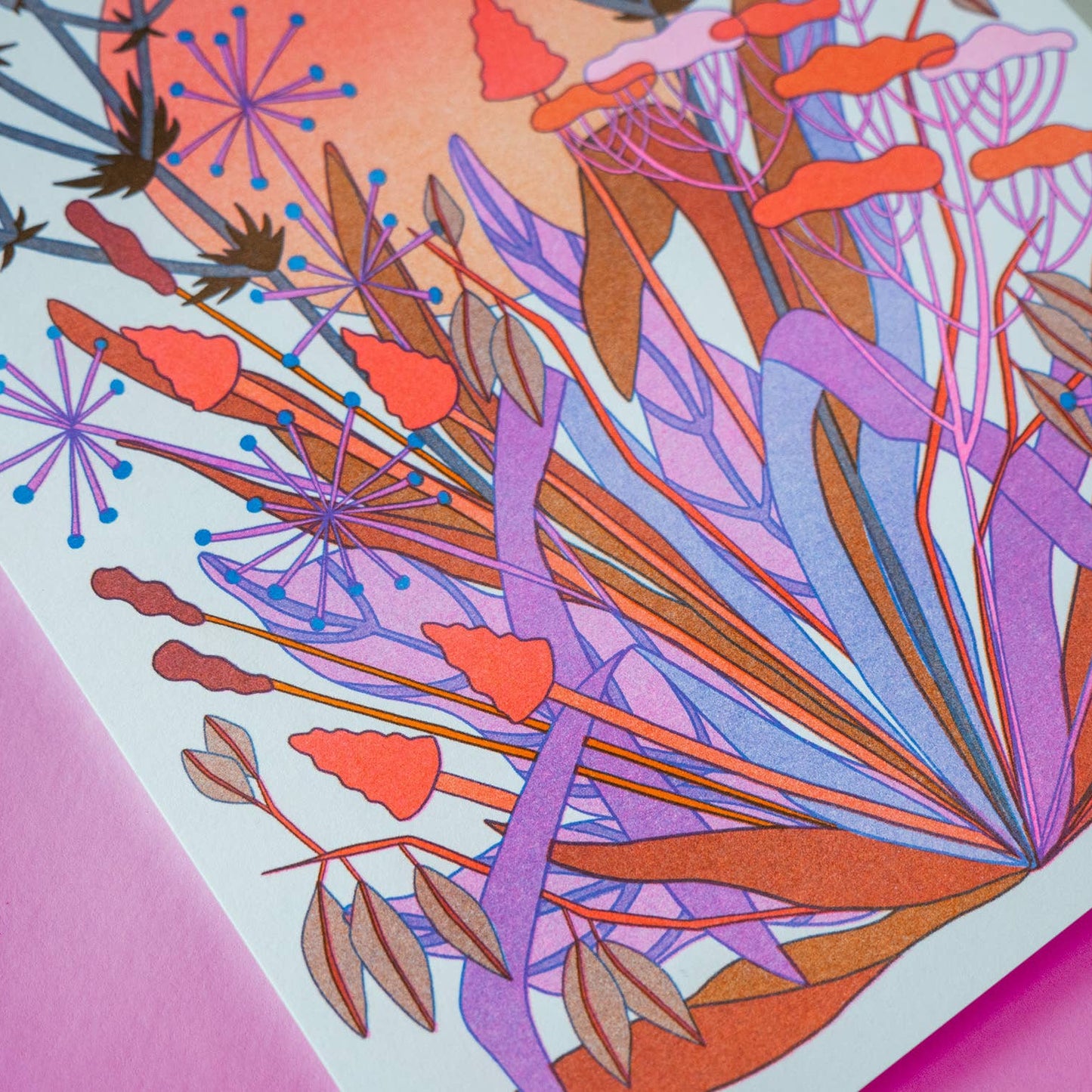 Autumn Moon Risograph Art Print