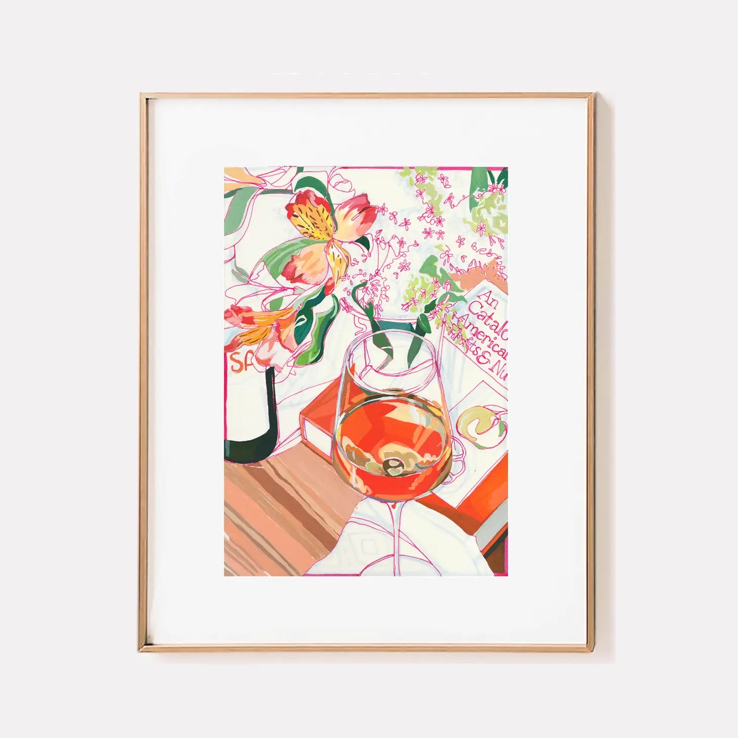 Load image into Gallery viewer, &amp;quot;Orange Wine&amp;quot; Floral Signed Archival Giclee Print
