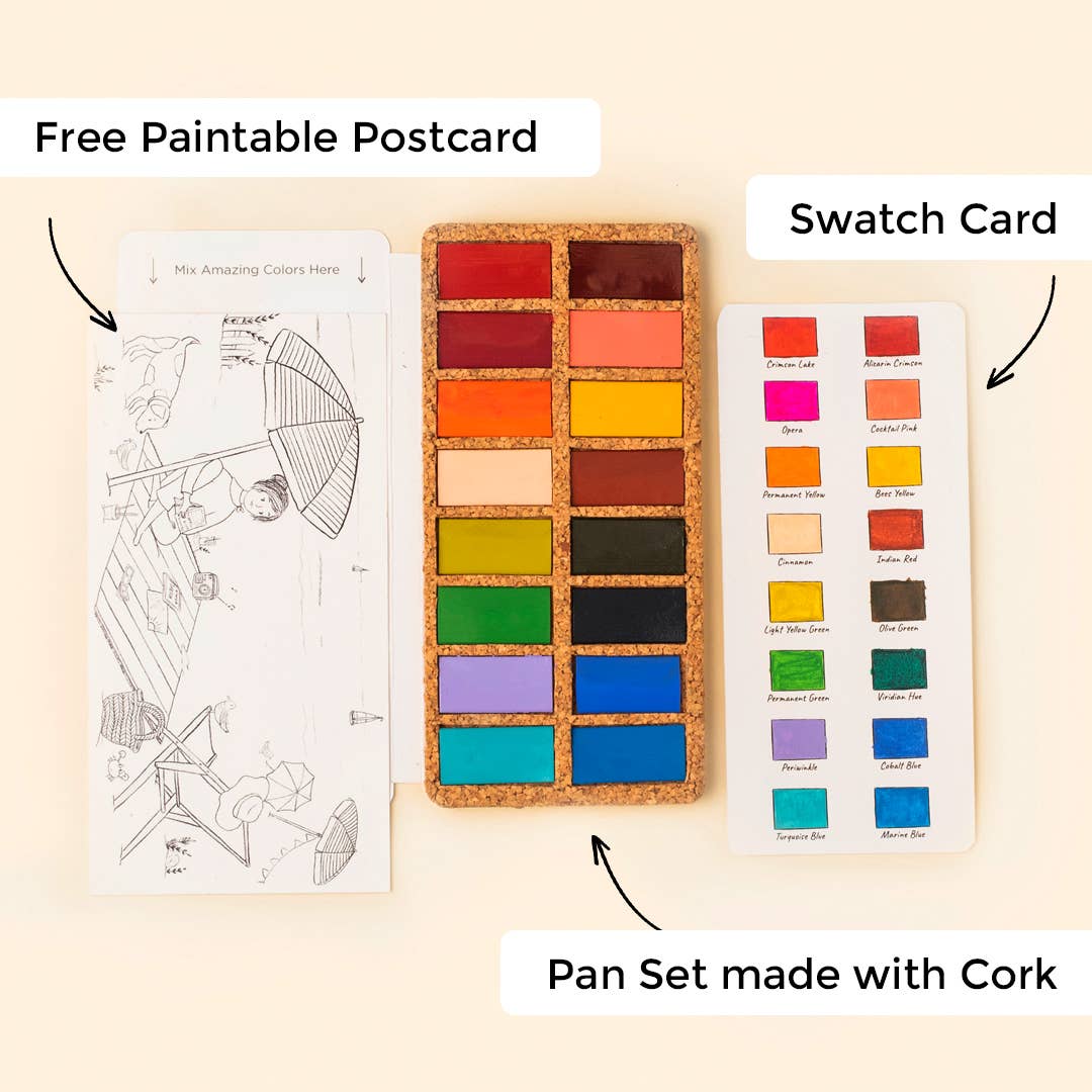 Spring Pans Set - 16 Watercolors
