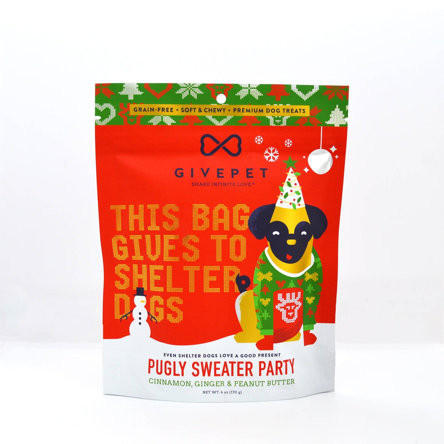 Pugly Sweater Party Holiday Dog Treat