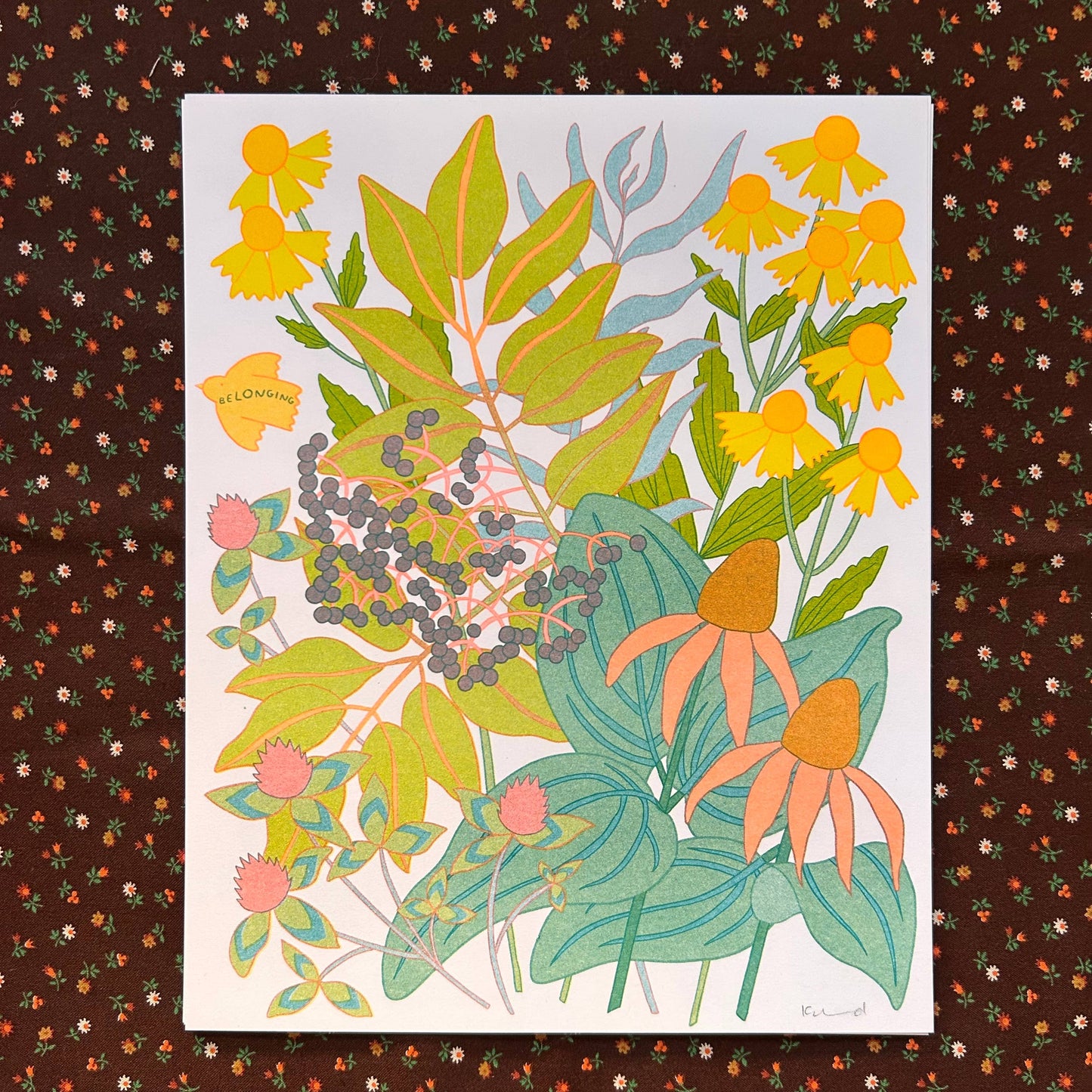 Belonging Prairie Risograph Art Print