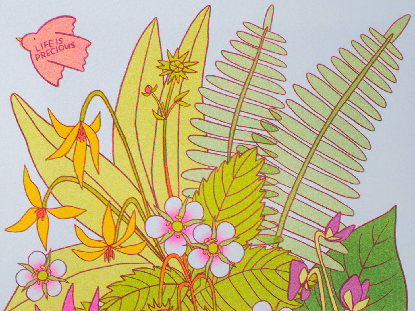Life Is Precious Spring Prairie Risograph Art Print