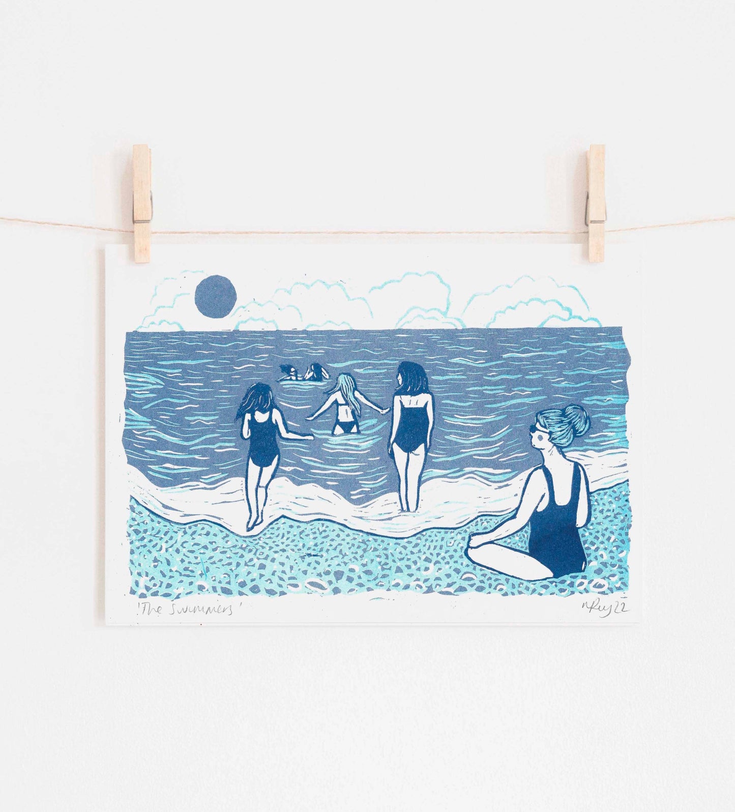 The Swimmer Riso Print