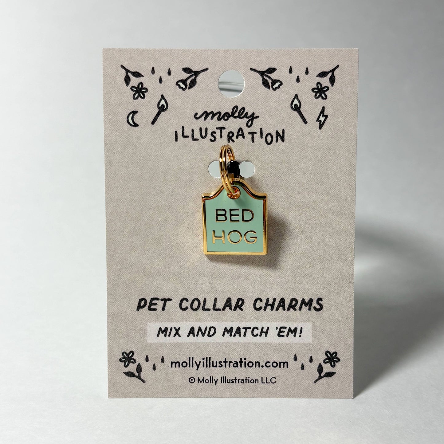 Bed Hog Pet Collar Charm