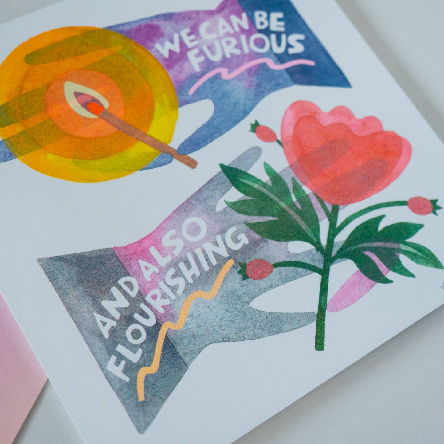 We Can Be Furious and Also Flourishing Risograph Art Print