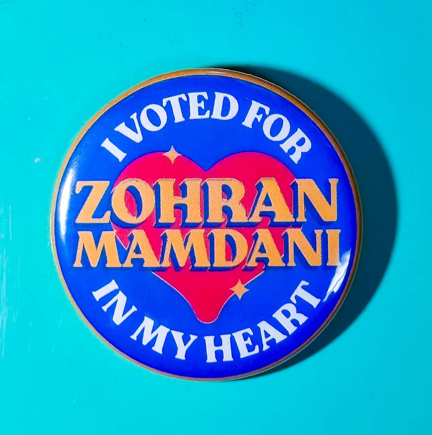 Zohran Mamdani In My Heart Button