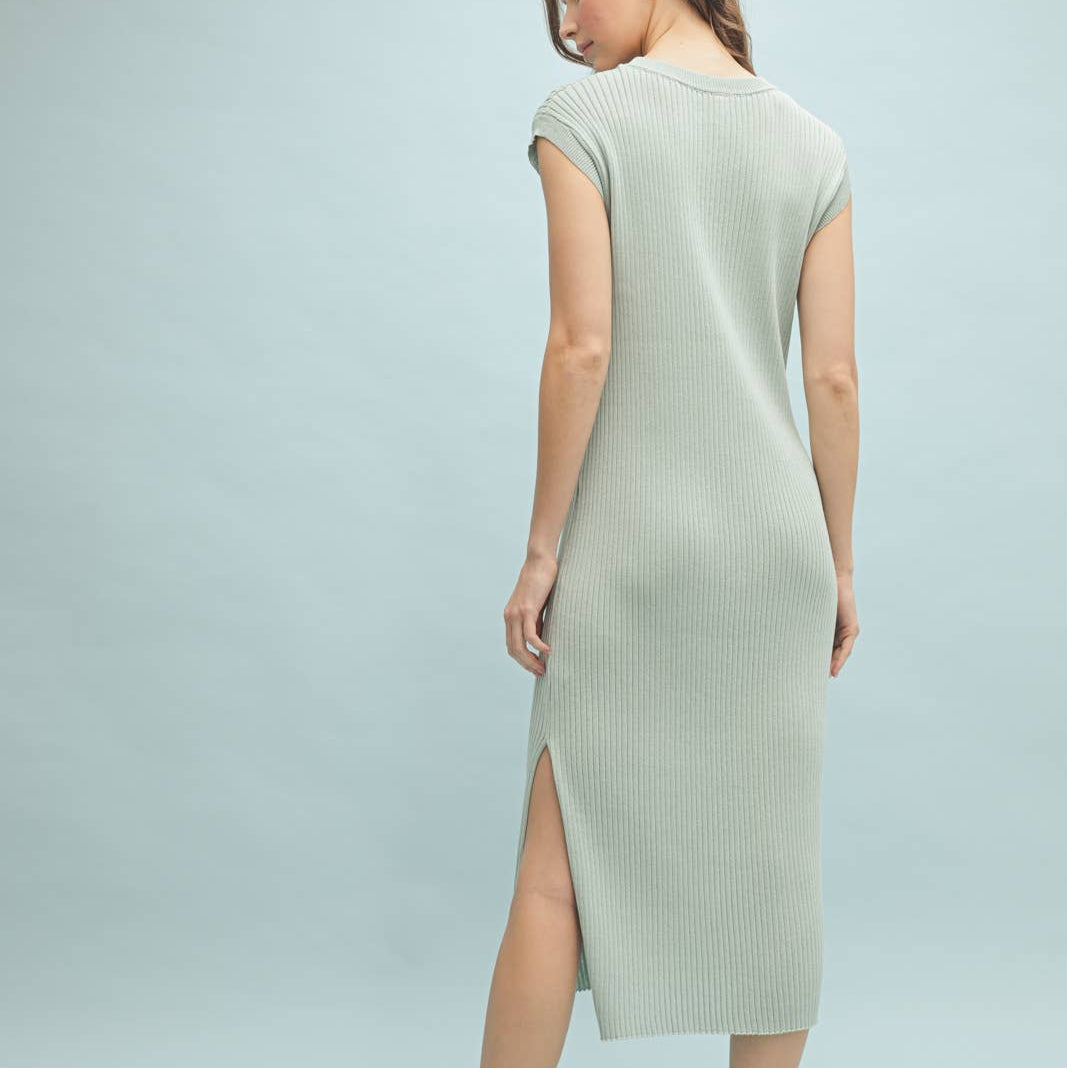 Ribbed Sweater Tank Dress