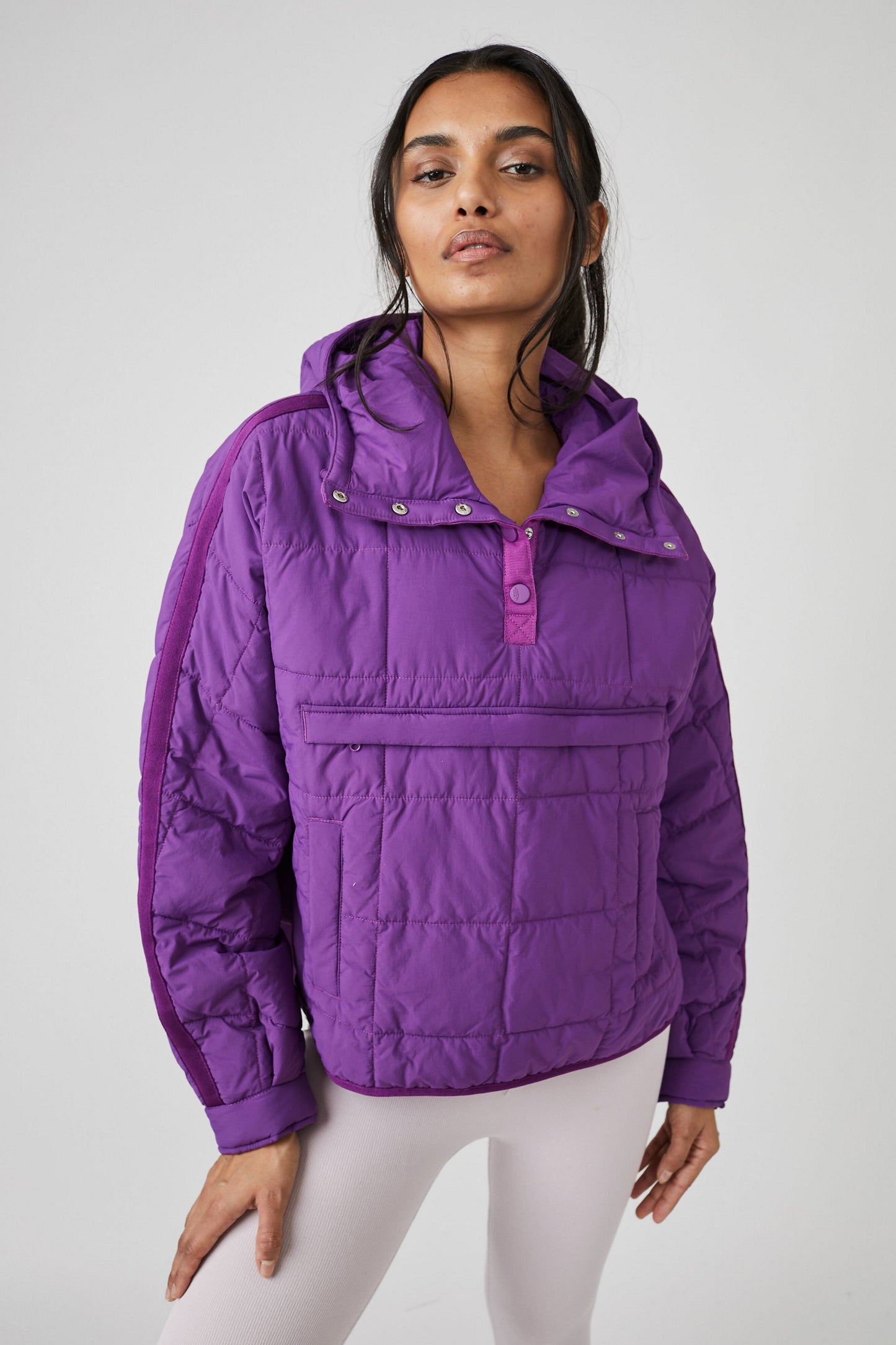 Pippa Packable Puffer Pullover - Vivid Violet