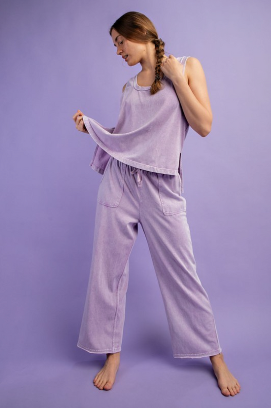 Lilac Relaxed Mineral Washed Bottoms