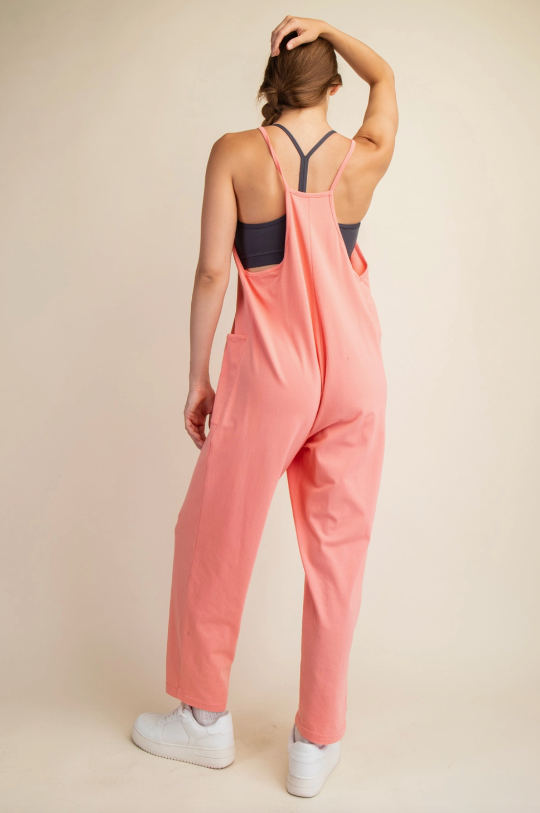 Dark Peach Sleeveless Jumpsuit