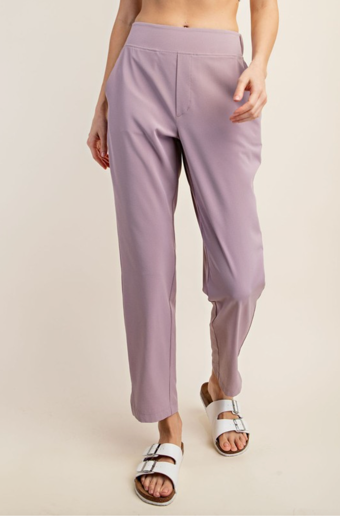 Ash Lavender Crinkle Woven Pant