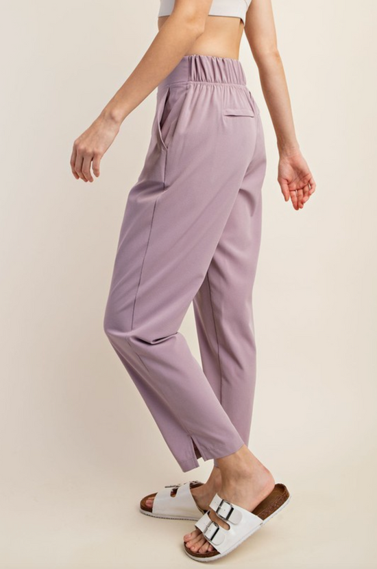 Ash Lavender Crinkle Woven Pant