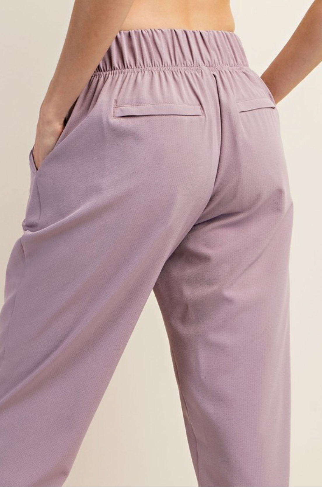 Ash Lavender Crinkle Woven Pant