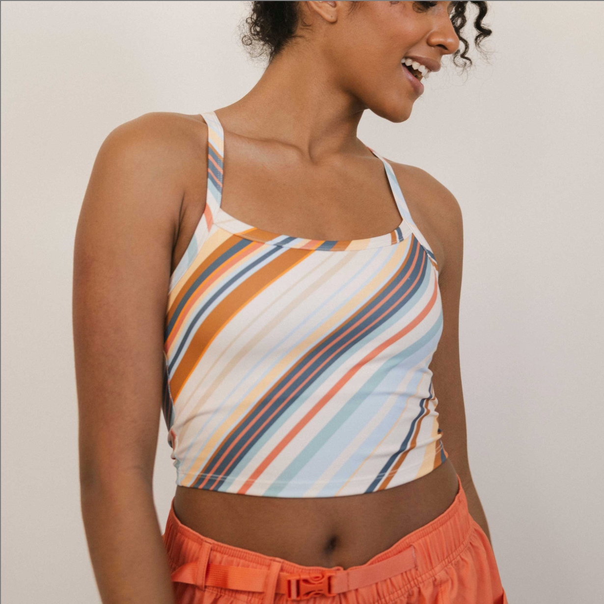 Cascade Stripe Longline Bra