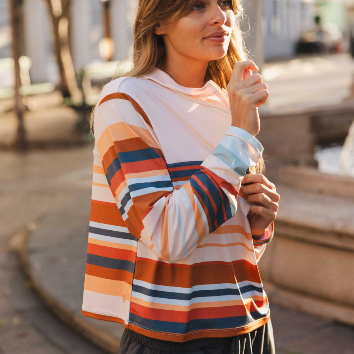 Cascade Stripe Lightweight Quarter Zip