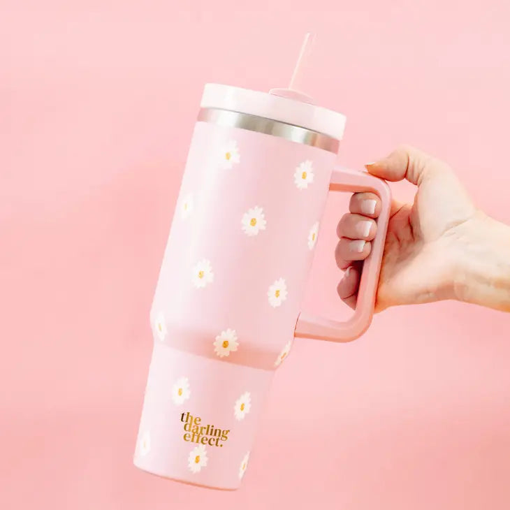 Load image into Gallery viewer, Take Me Everywhere Tumbler - Dancing Daisy Pink
