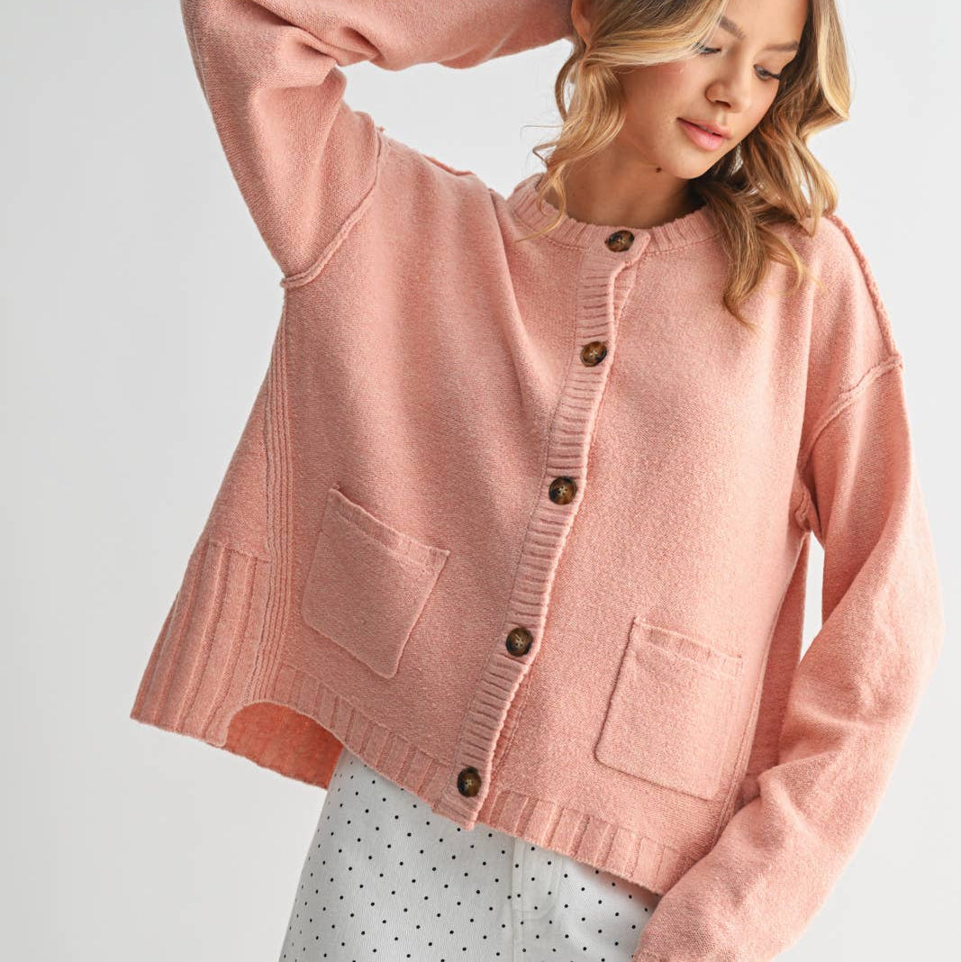 Brushed Coral Cardi