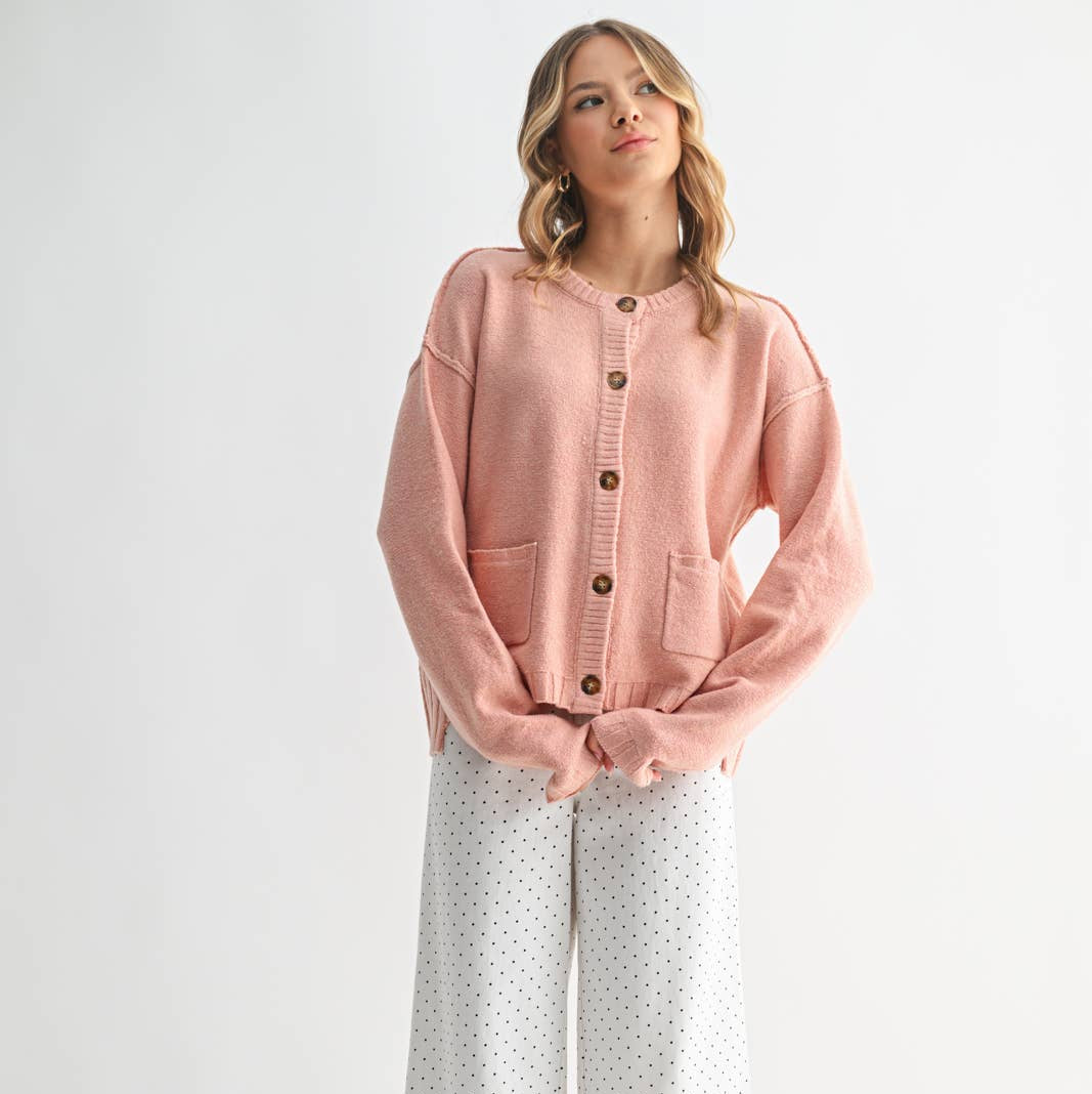 Brushed Coral Cardi