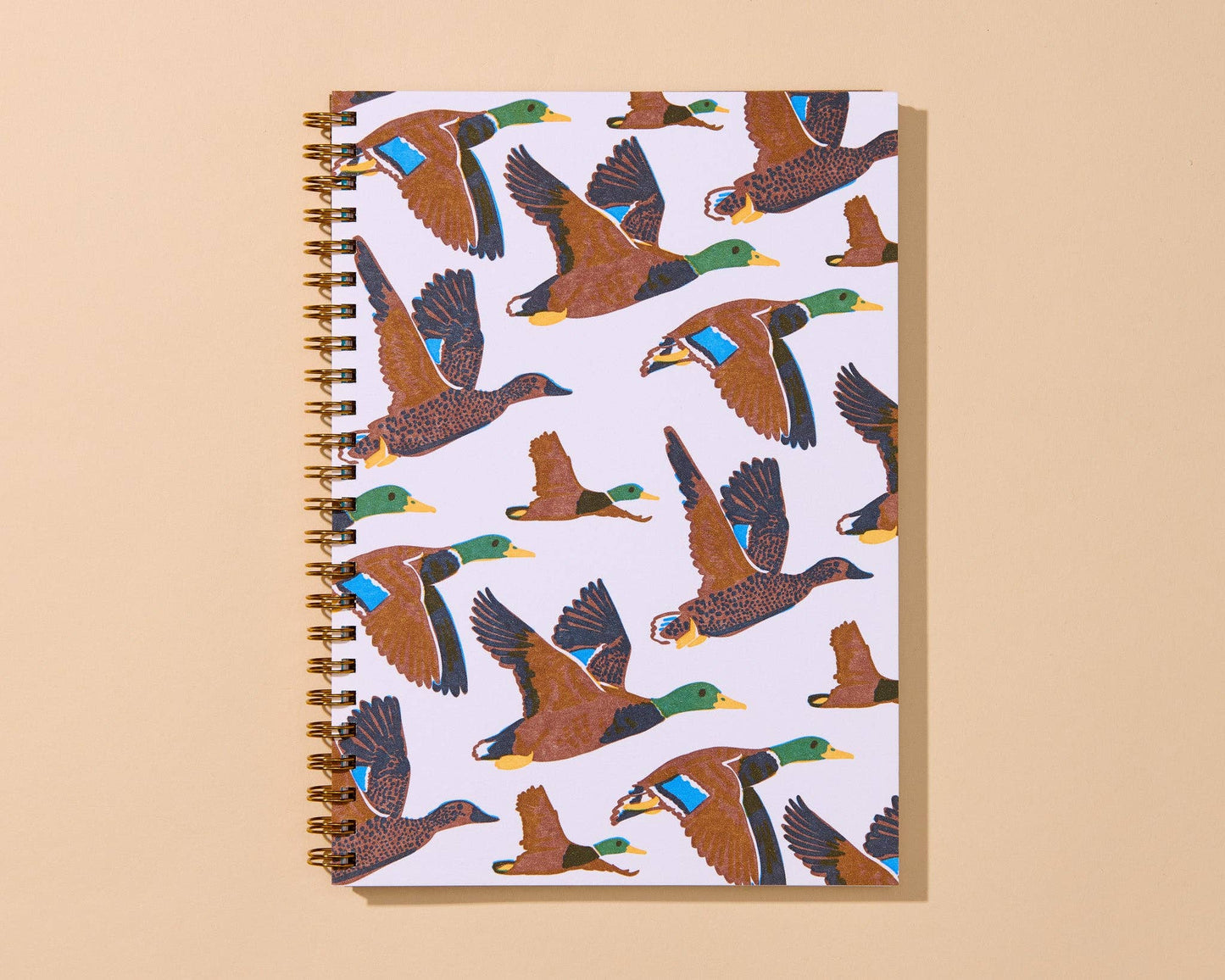 Flying Ducks Letterpress A5 Lined Spiral Notebook