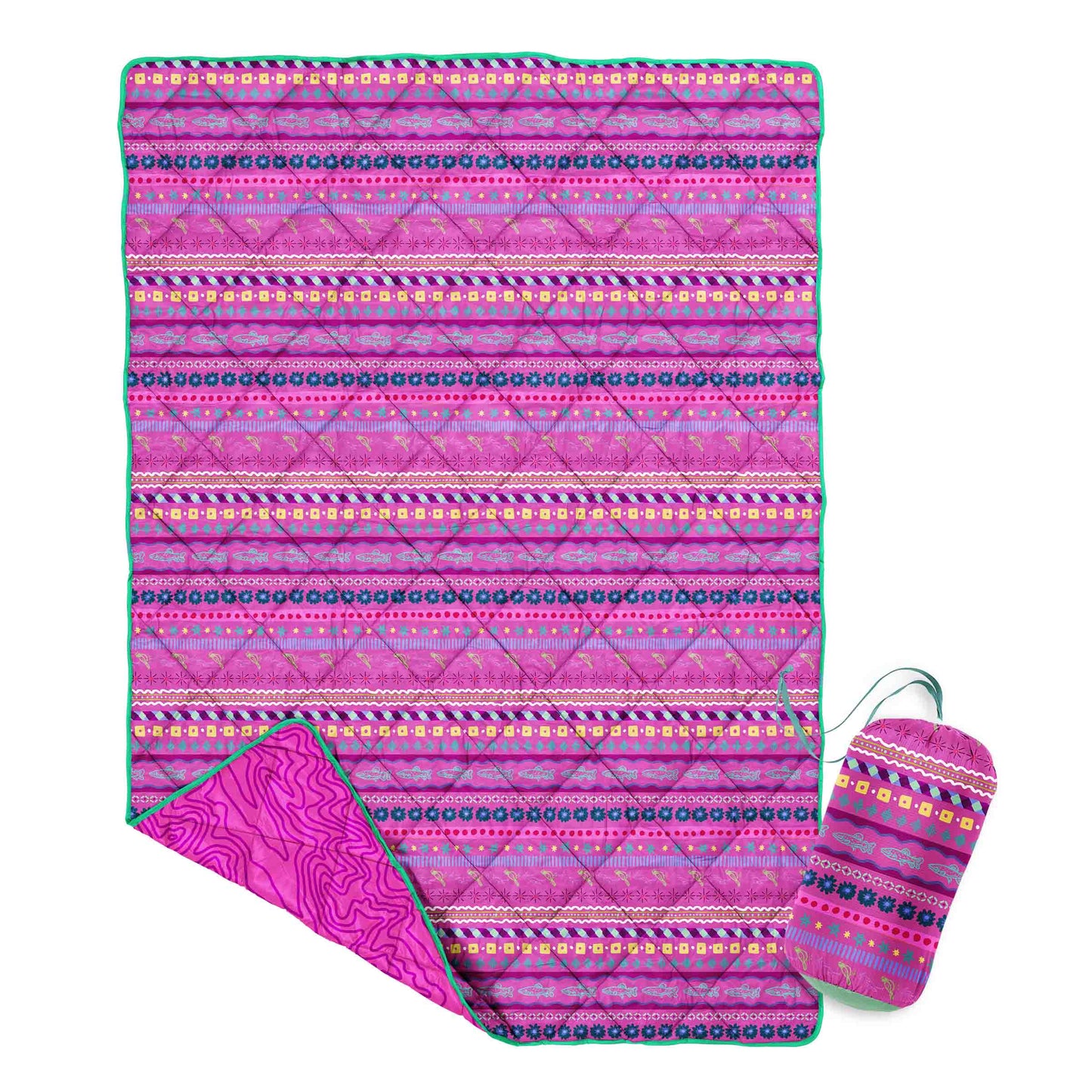 Folk Stripe Puffy Blanket
