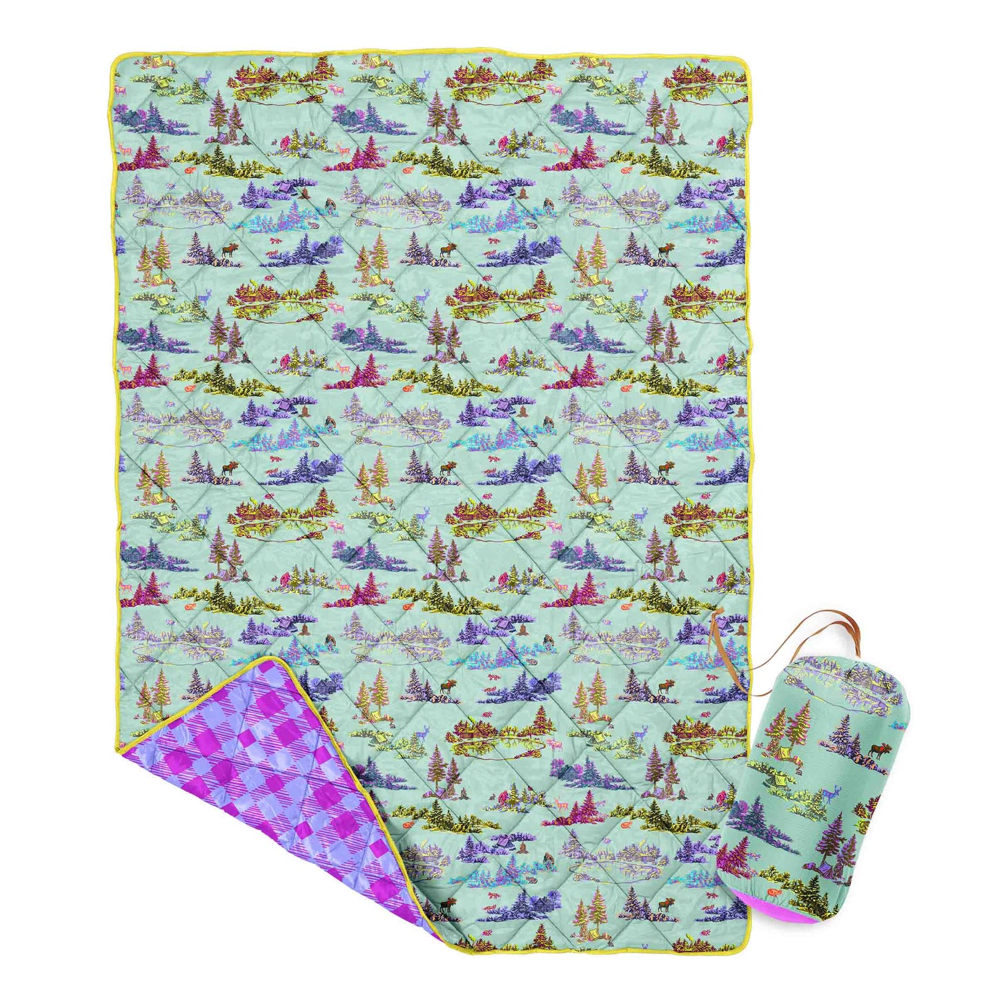 Sasquatch Toile Puffy Blanket