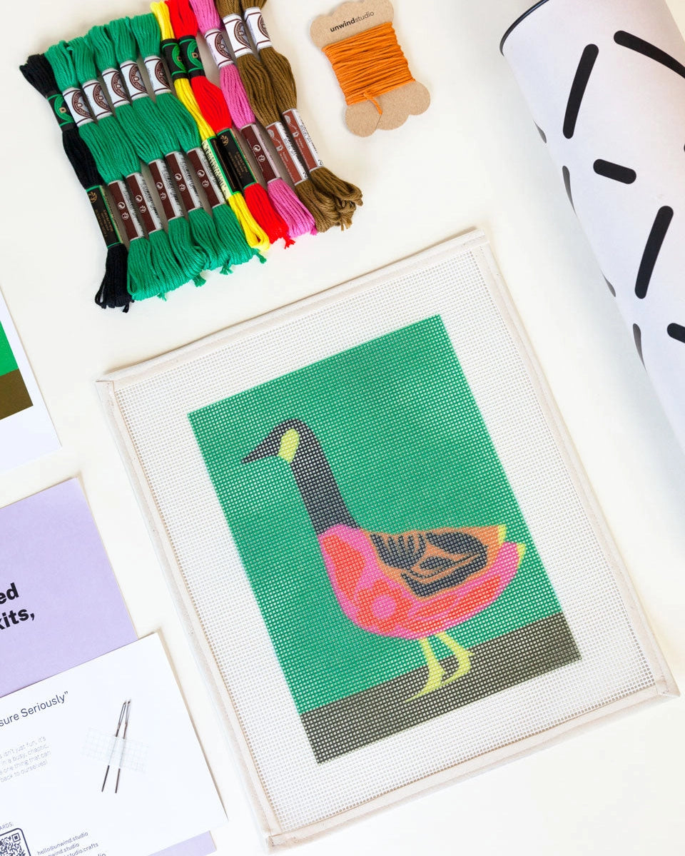 Load image into Gallery viewer, Folk Goose Needlepoint Kit
