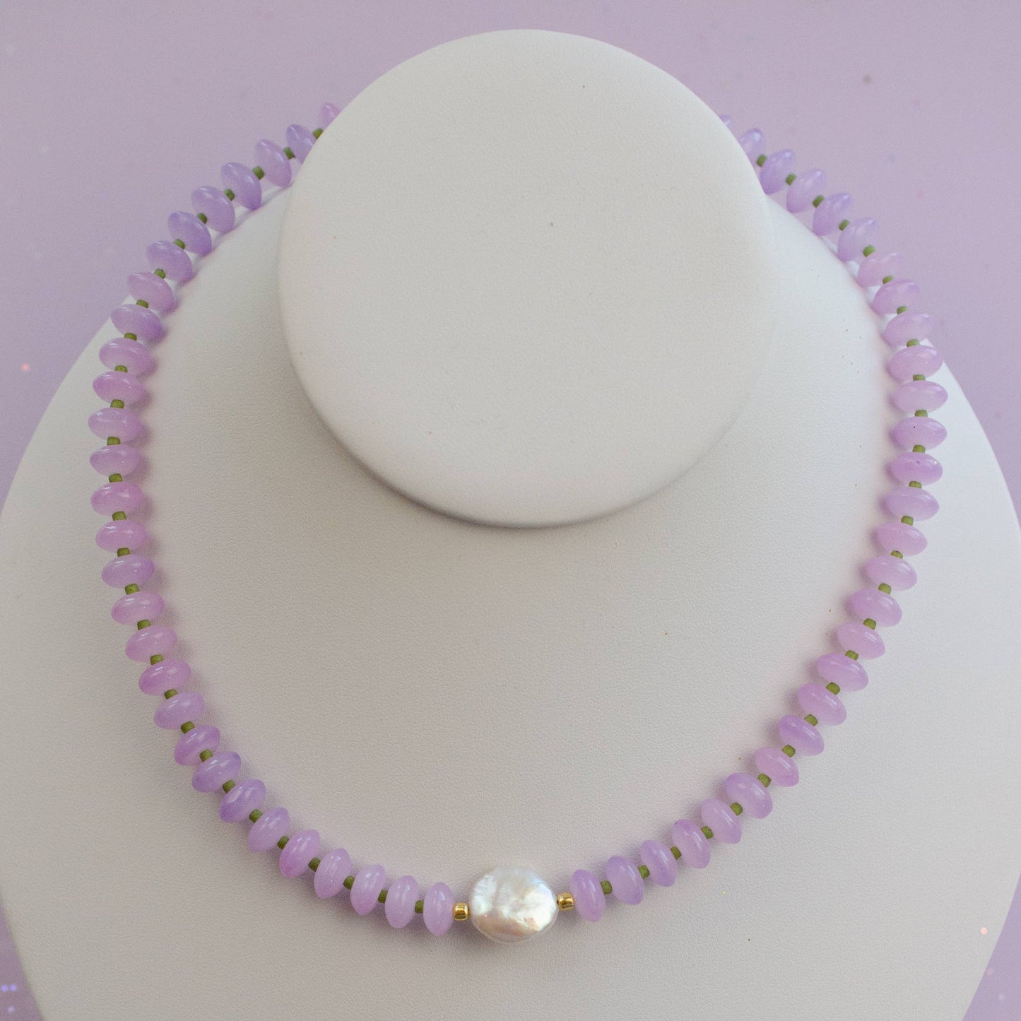 Dew Drop Mother of Pearl Beaded Necklace