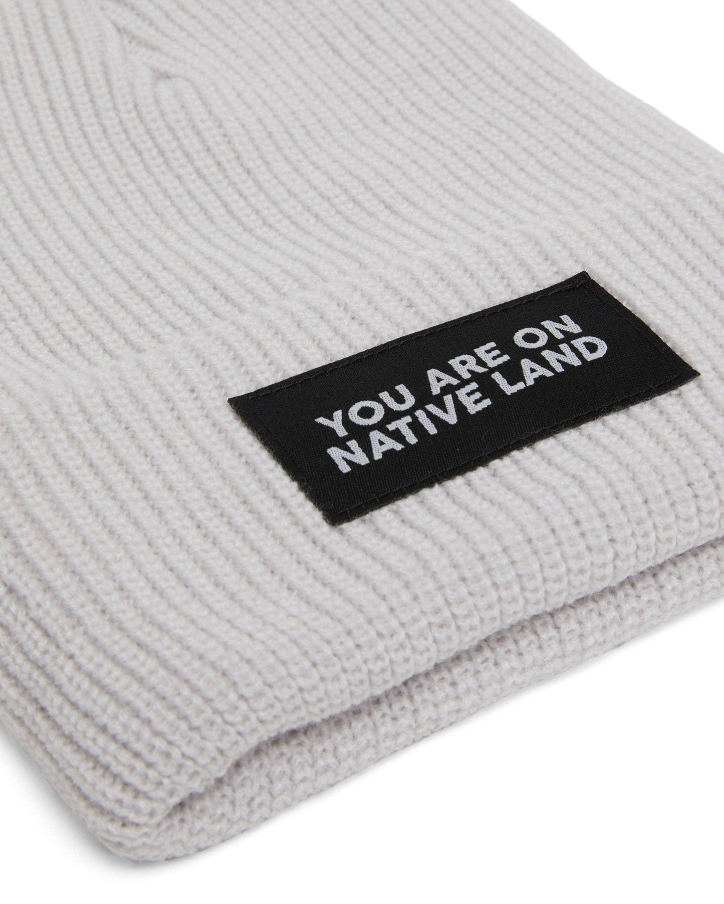 Grey YOU ARE ON NATIVE LAND BEANIE