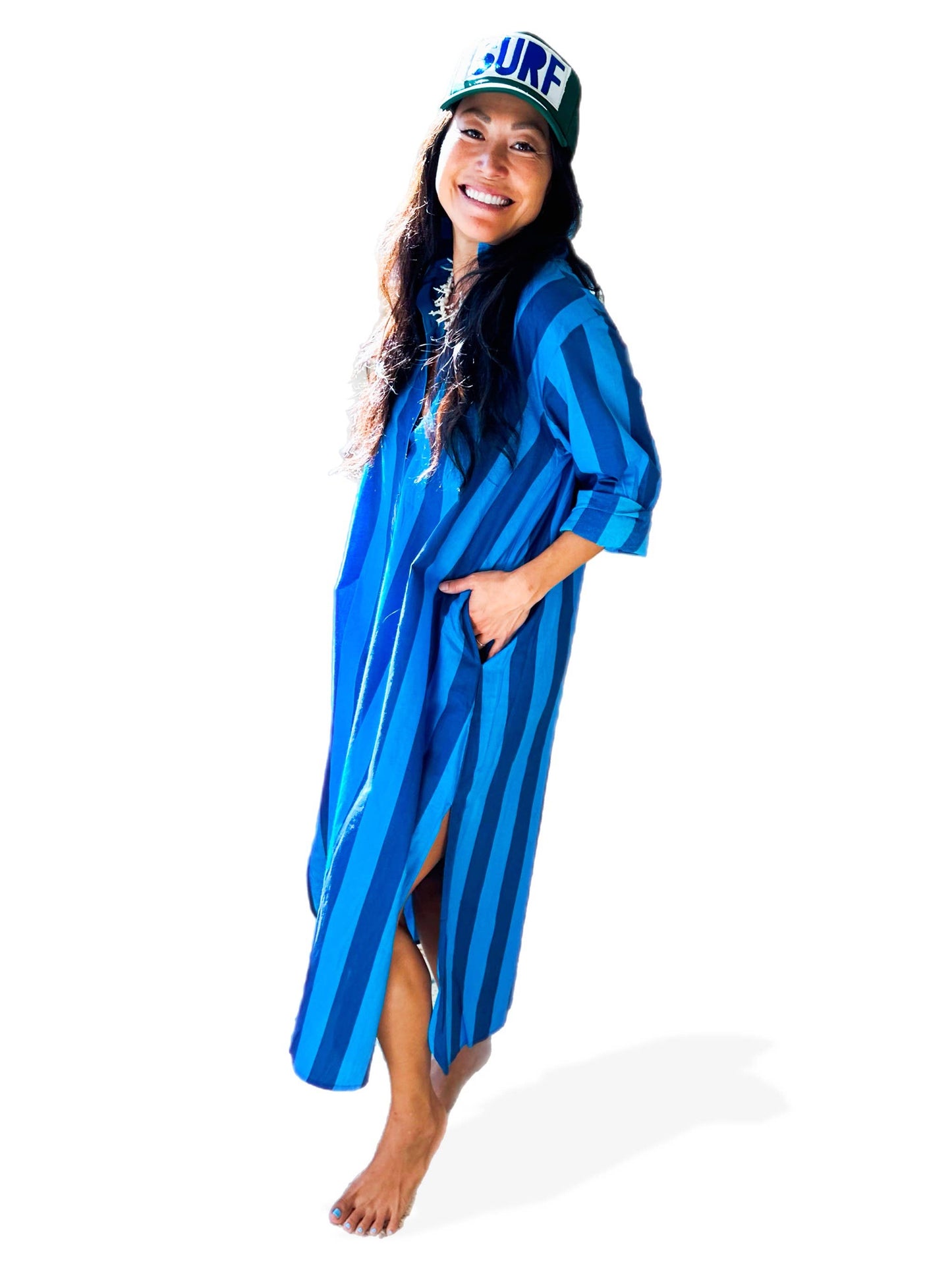 Surf Stripe Shirt Dress